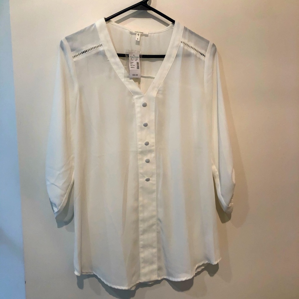 Maurice’s cream chiffon blouse